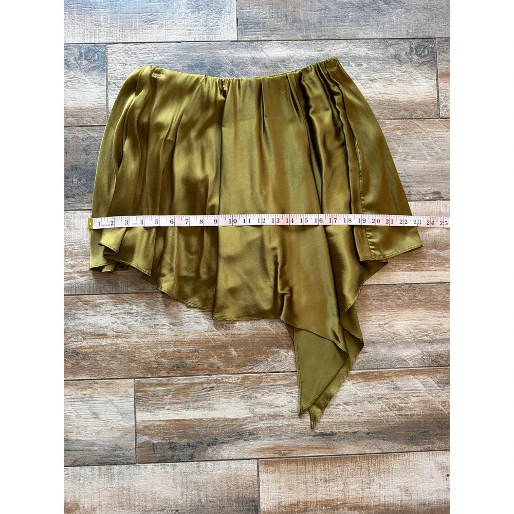 NBD SEEMA OLIVE Satin Matching SET SKIRT And Cropped BLOUSE Size M Revolve